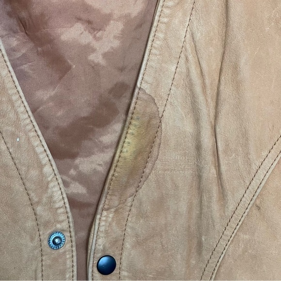 ORVIS Cognac Suede Leather Sportsman Munitions Snap Front Outdoors Vest  Medium - Picture 13 of 13